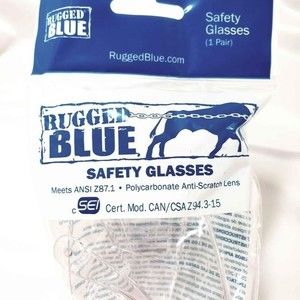 Rugged Blue Safety Glasses polycarbonate